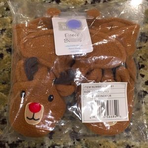 Rudolph fleece booties 🦌🦌🦌